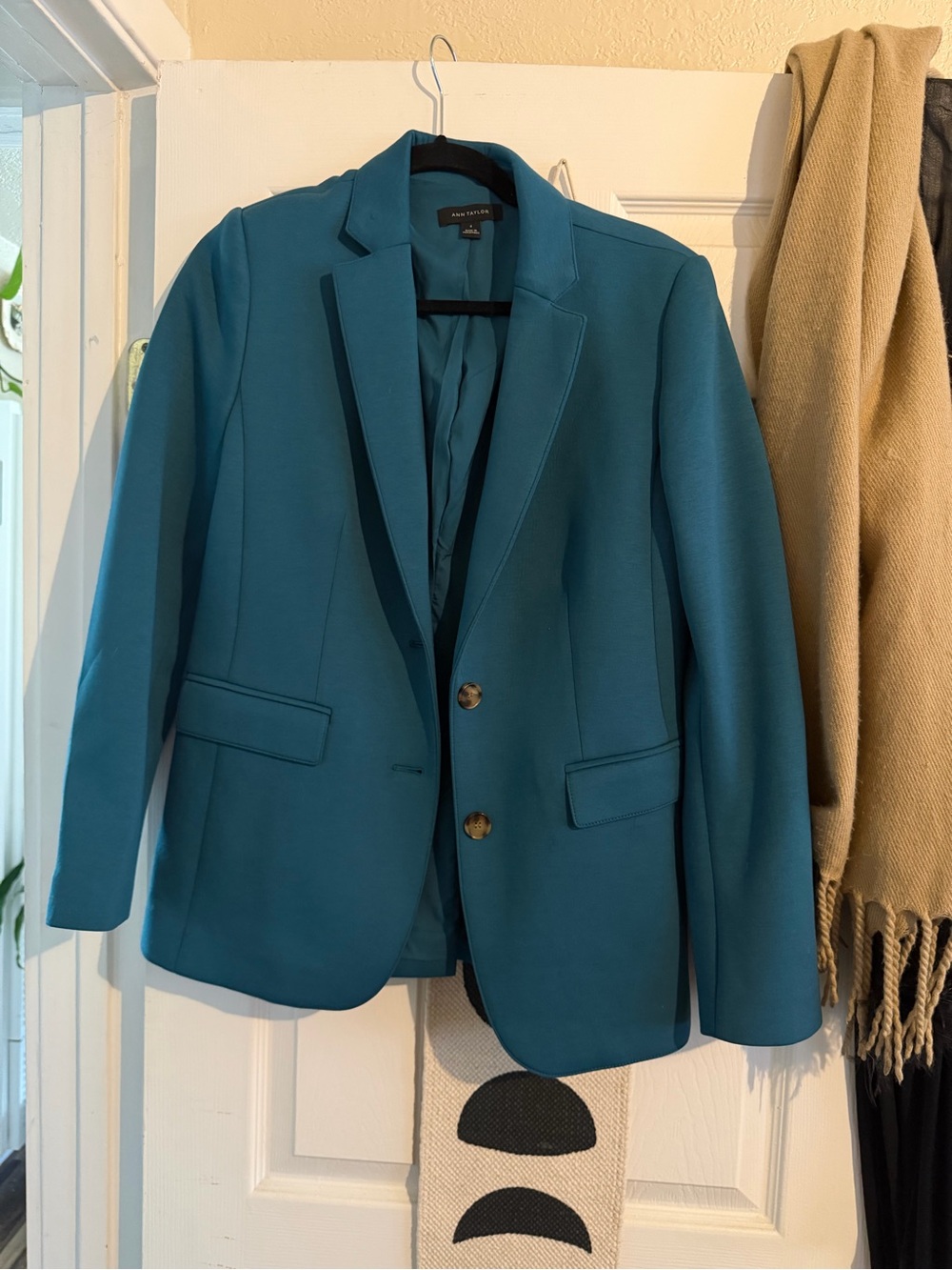 Ann Taylor Teal women’s Sport Coat Blazer double lined thick beautiful